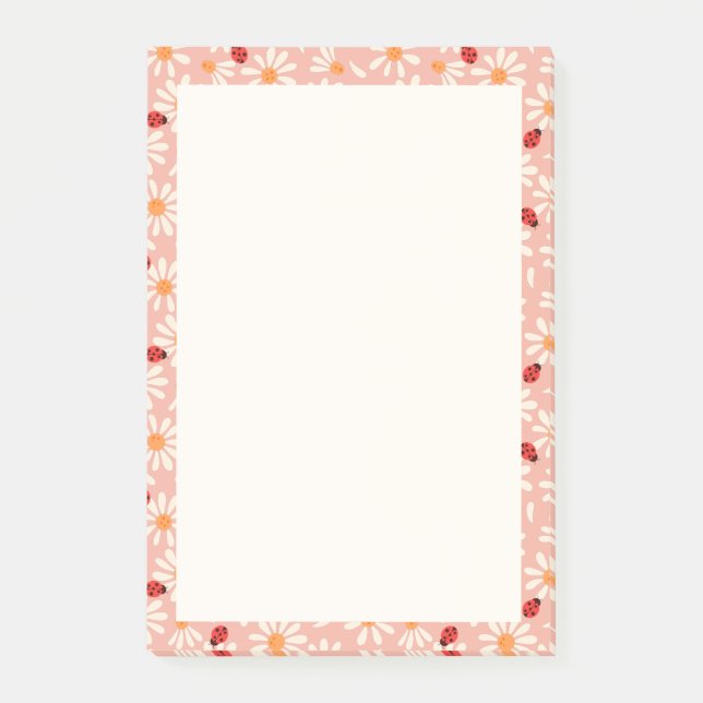 Bloco De Notas Ladybugs and Daisies (Frente)