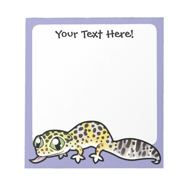 Bloco De Notas Lagarto Leopardo de Desenho Animado (Frente)