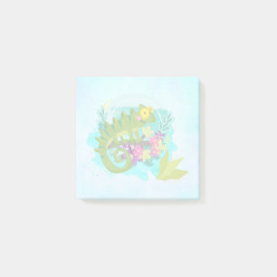 Bloco De Notas Lagarto Tropical com Flores