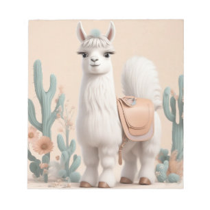 Bloco De Notas Lama com sela no deserto