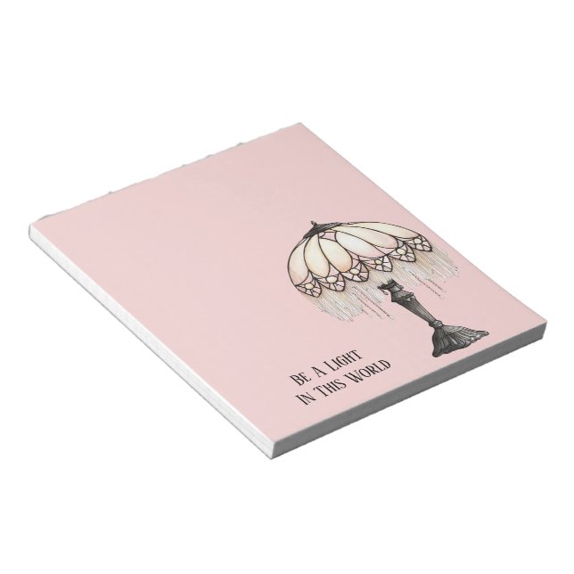 Bloco De Notas Lâmpada Rosa Seja Uma Luz (Inclinado)