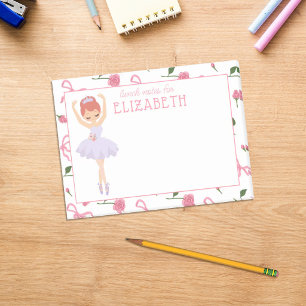 Bloco De Notas Lanche Personalizado para Meninas com Bailarina em