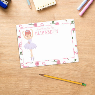 Bloco De Notas Lanche Personalizado para Meninas com Bailarina em