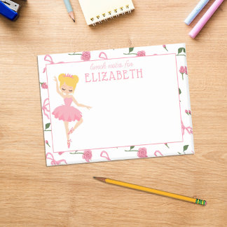 Bloco De Notas Lanche Personalizado para Meninas com Bailarina em