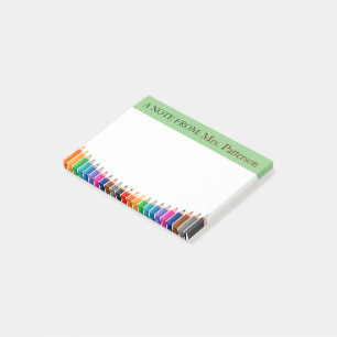 Bloco De Notas Lápis Colorido Personalizado Professor Notas Post-