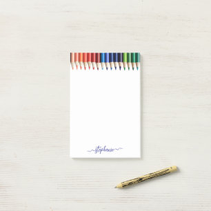 Bloco De Notas Lápis Coloridos com Nome
