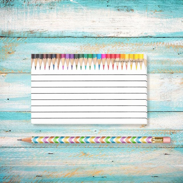 Bloco De Notas Lápis Coloridos Monogramas Coloridos Vinculados (Criador carregado)
