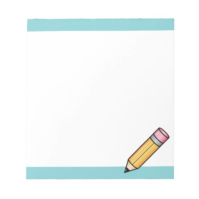 Bloco De Notas Lápis de desenho animado amarelo fofo (Frente)
