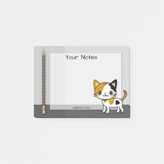 Bloco De Notas Lápis de Gatinho Cujo Poste Notas (Frente)
