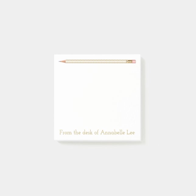 Bloco De Notas Lápis Dourado cinco (Frente)