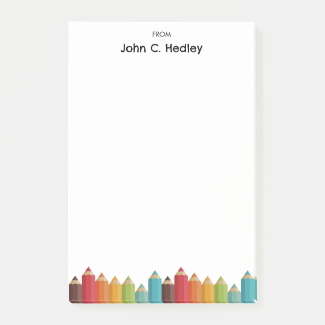 Bloco De Notas Lápis Modernos Coloridos para Criança (Frente)