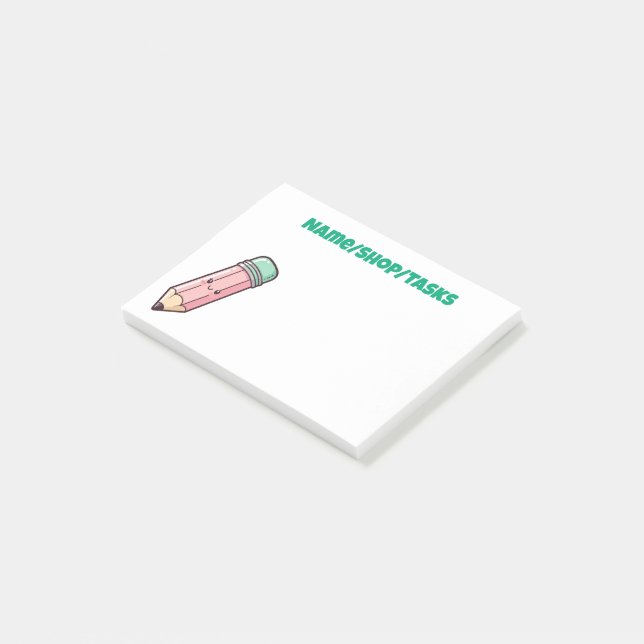 Bloco De Notas Lápis Rosa Fofo (Inclinado)