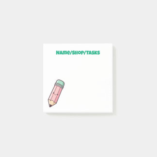 Bloco De Notas Lápis Rosa Kawaii