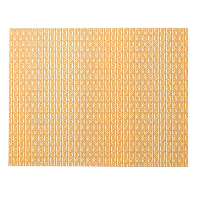 Bloco de Notas | Laranja Geométrico | Material de  (Frente)