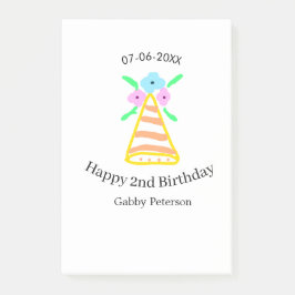 Bloco De Notas Laranja que segundo aniversário crianças retro bri