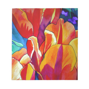 Bloco De Notas Laranja Tulipas aquarela pintura floral