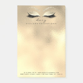 Bloco De Notas Lashes Makeup Nome do Rosa Web Telefone Dourado Vi