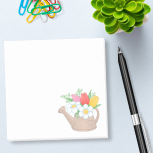 Bloco De Notas Lata molhando do jardim com flores