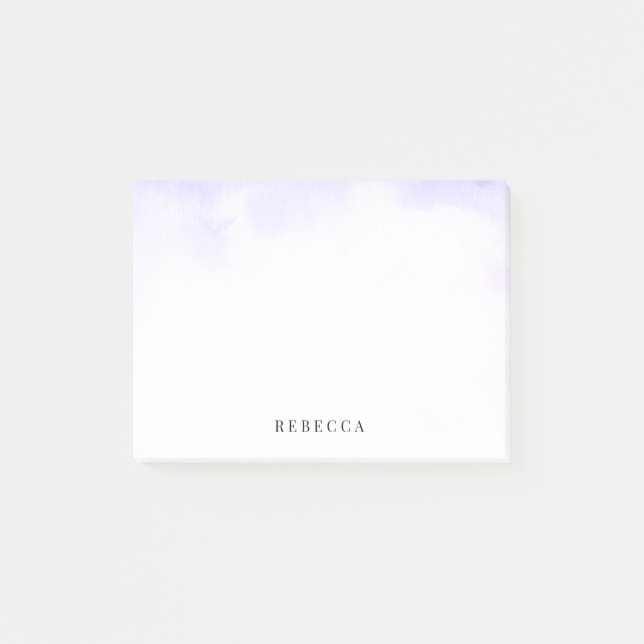 Bloco De Notas Lavagem roxa delicada da aguarela personalizada (Frente)