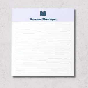 Bloco De Notas Lavanda Chic Nome Personalizado Monograma Lined