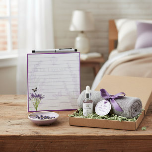Bloco De Notas Lavanda e borboleta