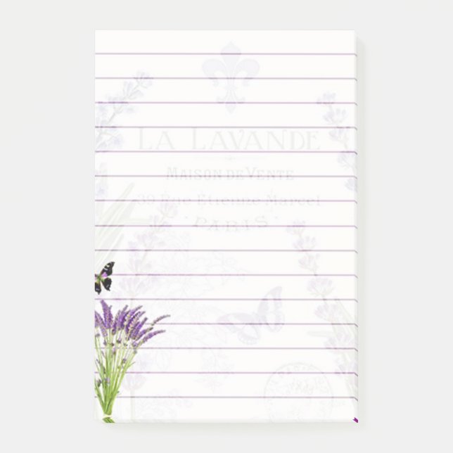 Bloco De Notas Lavanda e borboleta (Frente)
