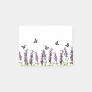 Bloco De Notas lavanda e borboletas
