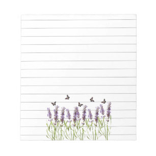 Bloco De Notas Lavanda e borboletas