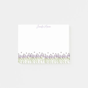Bloco De Notas Lavanda e borboletas personalizadas