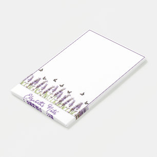 Bloco De Notas Lavanda e borboletas personalizadas