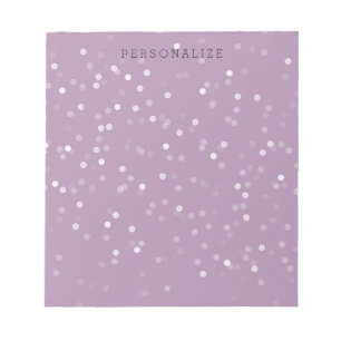 Bloco De Notas Lavanda e Confetti White Bokeh
