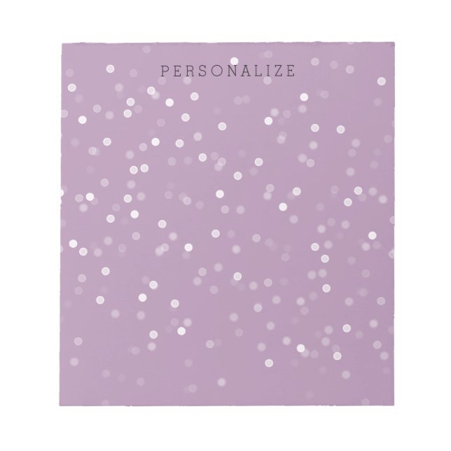 Bloco De Notas Lavanda e Confetti White Bokeh (Frente)