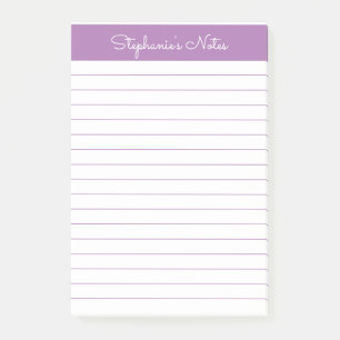 Bloco De Notas Lavanda Elegante Simples Vinculada Personalizada