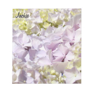 Bloco De Notas Lavanda Floral Hydrangea Notepad Seu Nome personal