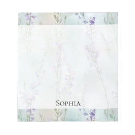 Bloco De Notas Lavanda Romântica Roxo Floral