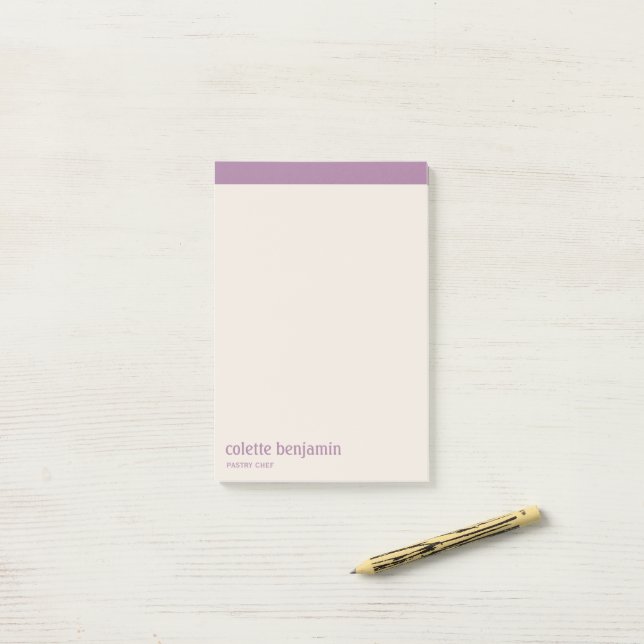 Bloco De Notas Lavanda Roxa e Pêssego Pálido Minimalista Limpo (Na mesa)