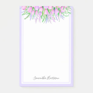 Bloco De Notas Lavanda Tulipas Primavera Buquê Vibes Floral