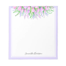 Bloco De Notas Lavanda Tulipas Primavera Buquê Vibes Floral