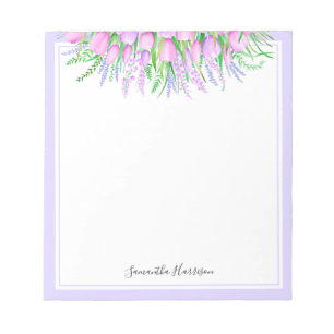 Bloco De Notas Lavanda Tulipas Primavera Buquê Vibes Floral