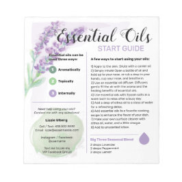 Bloco De Notas Lavender Essential Oils Start Guide