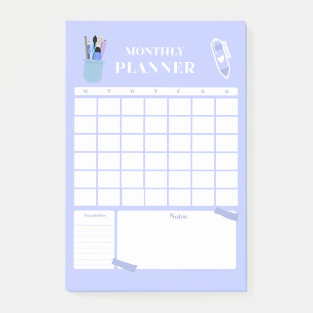 Bloco De Notas Lavender Monthly Planner Layout Art (Frente)