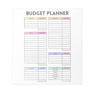 Bloco De Notas Layout do Orçamento Pastel
