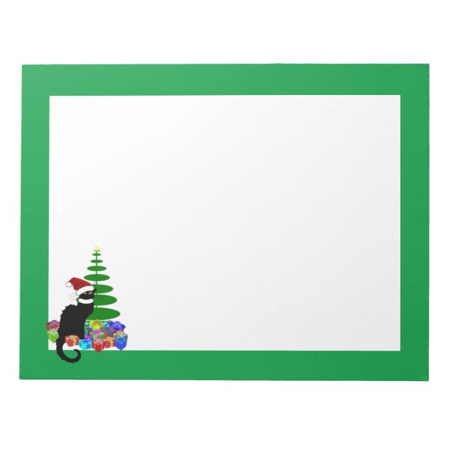 Bloco De Notas Le Chat Noir com Árvore de Natal e presentes (Frente)
