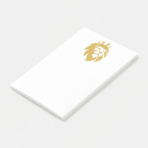 Bloco De Notas Leão Com Coroa - Estilo Dourado 1