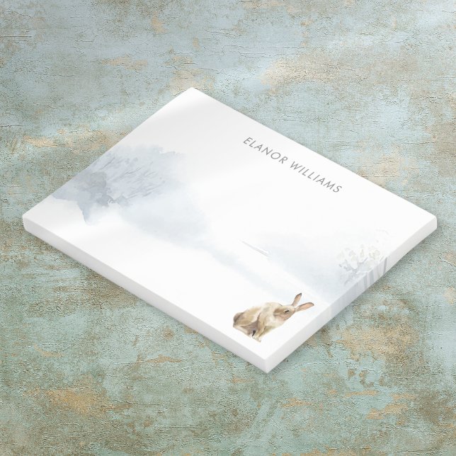 Bloco De Notas Lebre de Neve da Floresta de Inverno (Winter Woodland Country Snow Hare Post-it Notes)