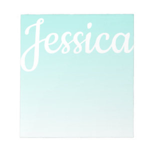 Bloco De Notas Legal Gradiente de Teal Personalizável do Seu Scri