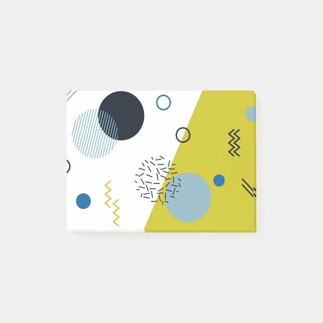 Bloco De Notas Legal, na moda, moderno, geométrico azul verde de (Frente)