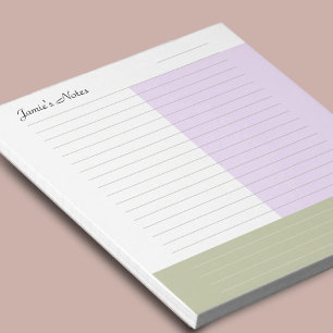 Bloco De Notas Legal Nome Personalizado Moderno Khaki Purple Past