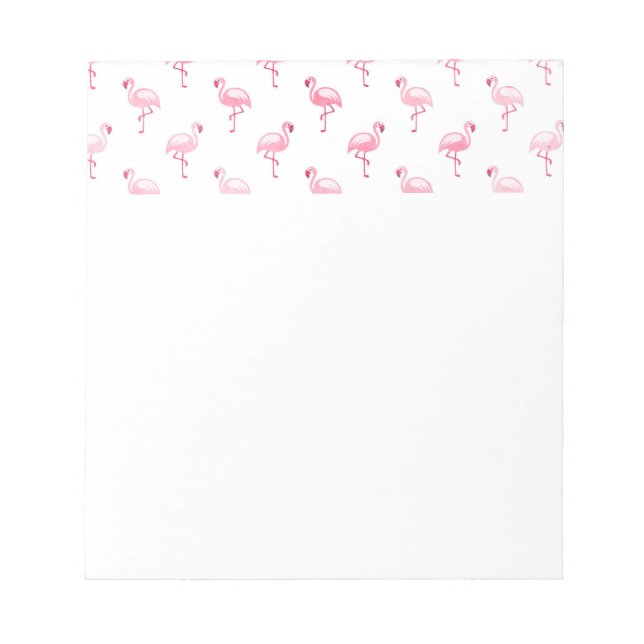 Bloco De Notas Legal Pink Tropical Flamingo Patterno em Branco (Frente)