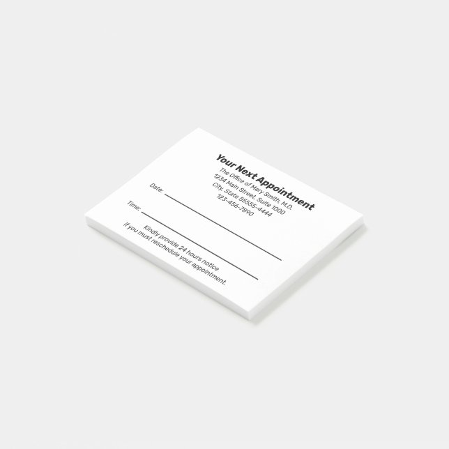 Bloco De Notas Lembrete da Sua Próxima Consulta no Consultório Mé (Inclinado)